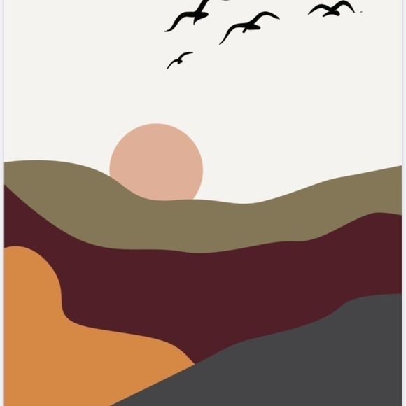 Modern minimalist boho abstract wall art print - Picture 3 of 3